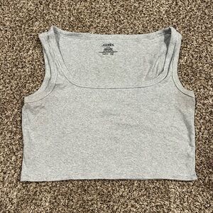 Gray Jockey Cropped Tank Top